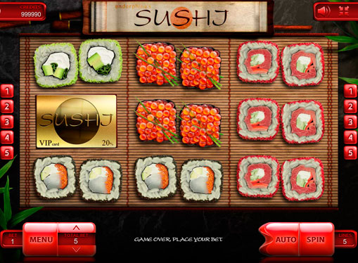 Ροδέλες της μηχανής παιχνιδιών Sushi